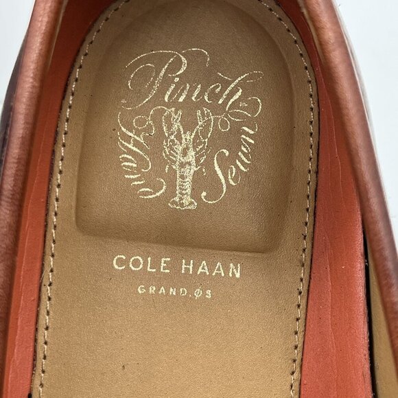 Cole Hann Grand.OS Pinch Hand Sewn Mens 9.5W Loafers Mahogany Leather Old Money - Picture 10 of 13